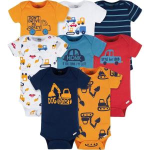 imageOnesies Brand babyboys 8pack Short Sleeve Mix ampamp Match BodysuitsTruck