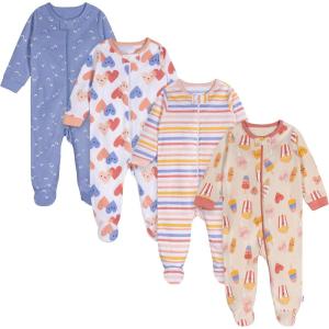 imageOnesies Brand babygirls 4pack Sleep N Play Footies Multi PackCarnival Treats