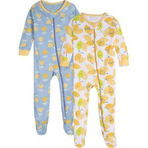 imageOnesies babygirls Brand 2pack Footed PajamasLemons