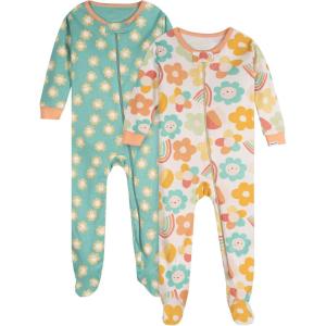 imageOnesies babygirls Brand 2pack Footed PajamasSunny Day