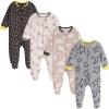 imageOnesies Brand Unisex Baby 4Pack Sleep N Play Footies Multi PackUp in the Sky