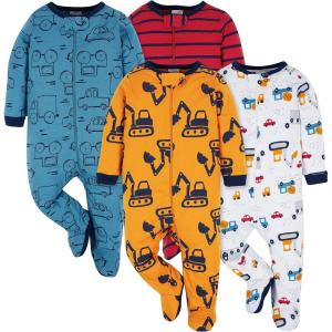imageOnesies Brand Baby Boys 4Pack Sleep N Play FootiesTruck