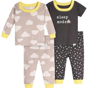 imageOnesies Brand Unisex Baby Snug Fit 4Piece Pajama SetClouds