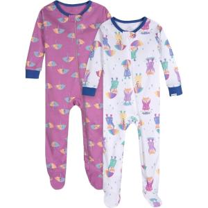 imageOnesies babygirls Brand 2pack Footed PajamasRainy Day