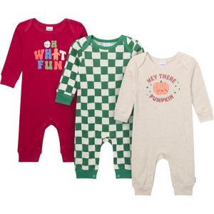 imageOnesies Brand unisexbaby 3pack Cotton Romper  Soft Lap Shoulder Onepieces With Leg Snaps for Easy Changes and Allday Comfort