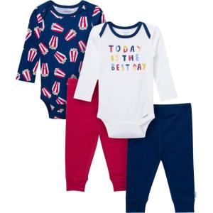 imageOnesies Brand babyboys 4piece Bodysuits and PantsBest Popcorn Day