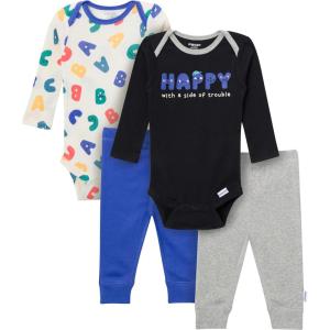 imageOnesies Brand babyboys 4piece Bodysuits and PantsHappy Letters