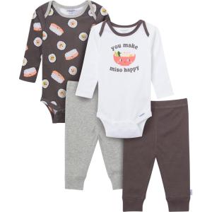 imageOnesies Brand unisexbaby 4piece Bodysuits and PantsMiso Happy