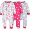 imageOnesies Brand Baby Girls 3pack Snug Fit Onepiece Cotton PajamasDots  Kitties