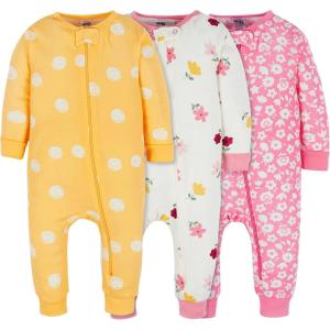 imageOnesies Brand Baby Girls 3pack Snug Fit Onepiece Cotton PajamasFox