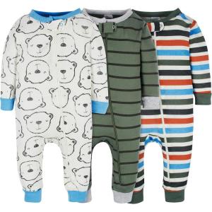 imageOnesies Brand babyboys 3pack Snug Fit Onepiece Cotton PajamasBear