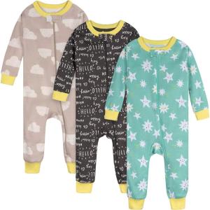 imageOnesies Brand unisexbaby Unisex Baby 3pack Snug Fit Onepiece Cotton PajamasGoodnight